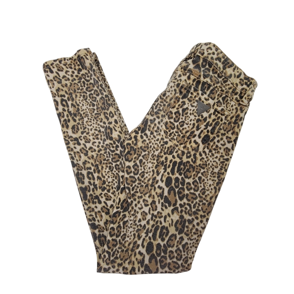 GUESS Brittney Skinny Leopard Animal Print Jeans Sz 25